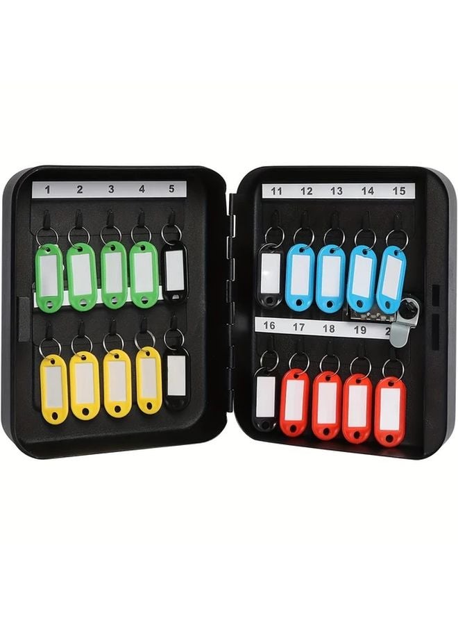 Black Wall Mounted Key Cabinet with Combination Lock and 20 Hooks - Image 5